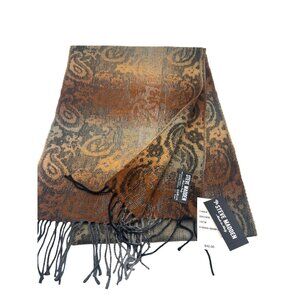 Steve Madden Mid Weight Ombré Paisley Scarf, 11”x 70”, Brown, Made in Italy